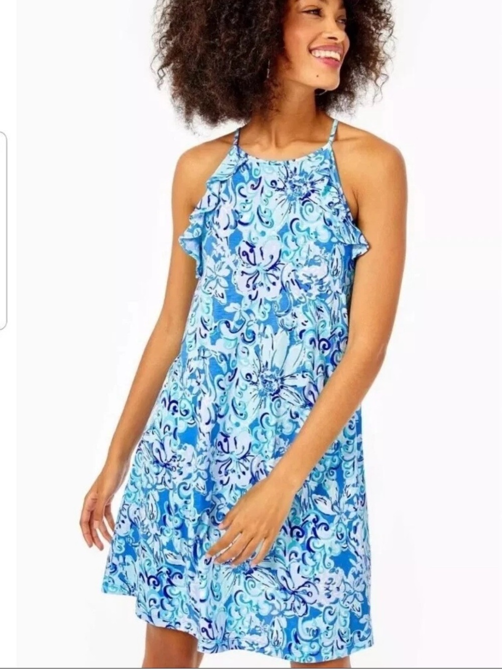Lilly Pulitzer Billie Swing Dress Saltwater Blue Sun’s Out Fun’s Out Medium